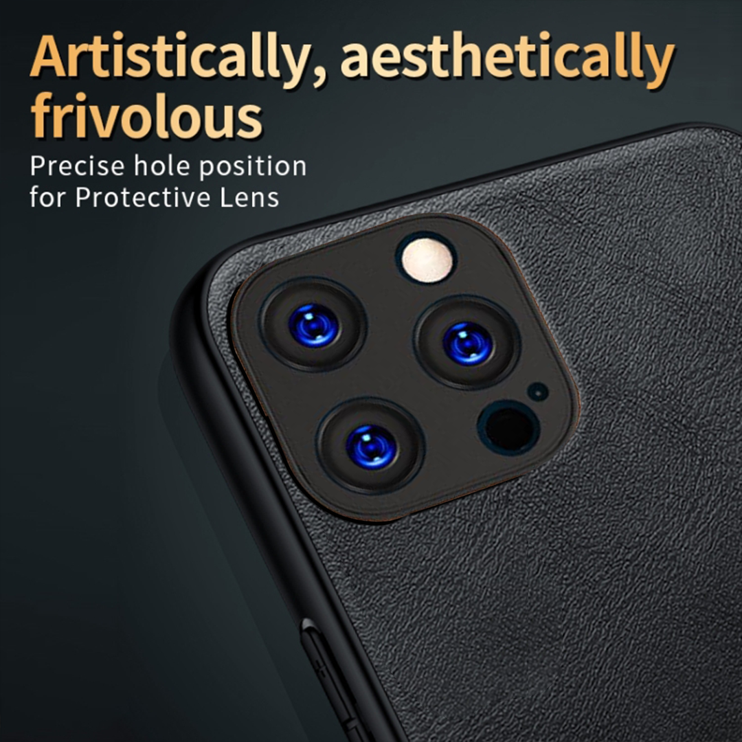 IPHONE 15 PRO MAX 5G Business Style PU LEATHER PROTECTIVE BACK CASE WITH CAMERA PROTECTION