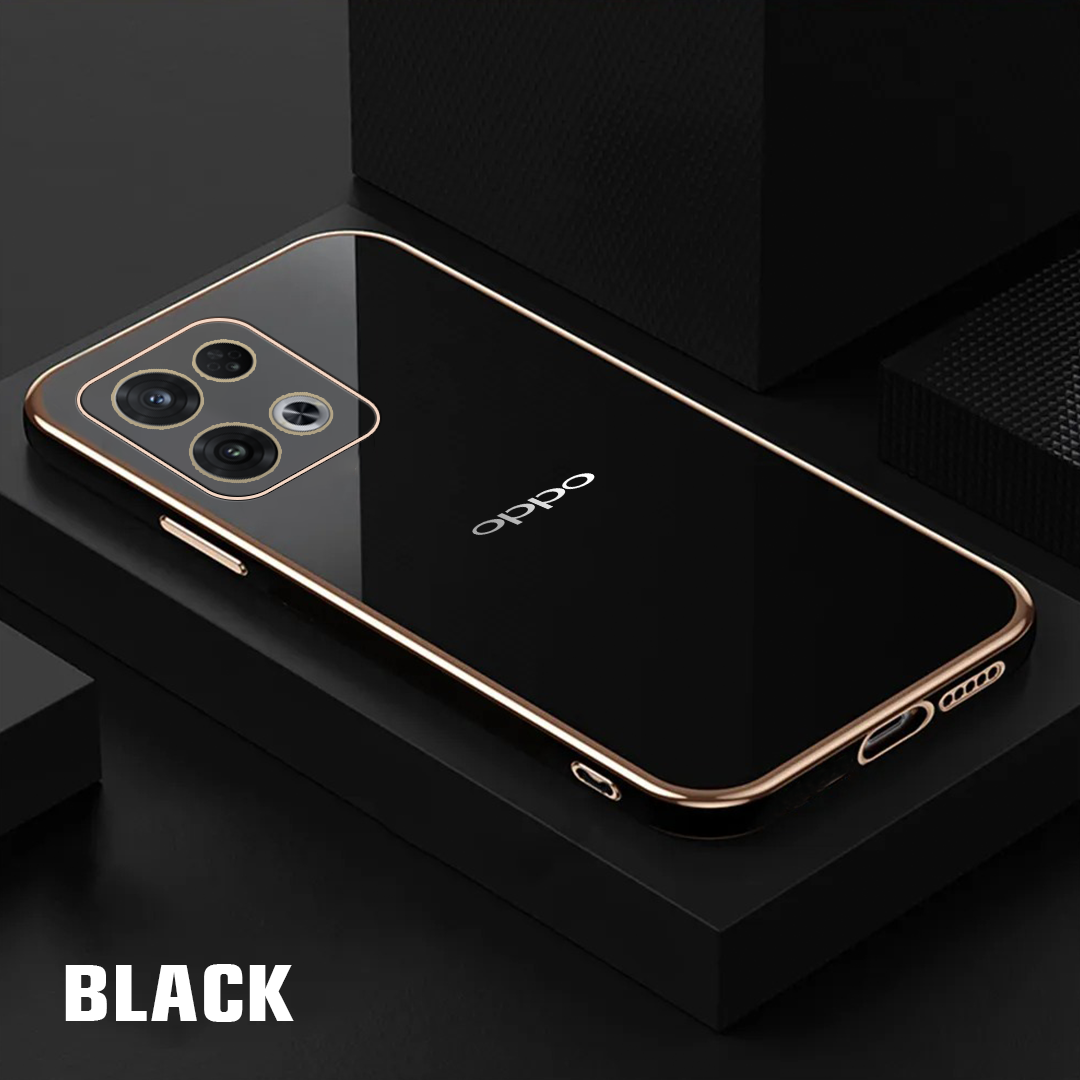 RENO 8 ULTRA-SHINE GOLD ELECTROPLATED LUXURIOUS BACK CASE WITH CAMERA PROTECTION