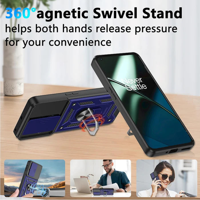 VIVO V70 FE 5G Armor Military-grade Case With Sliding Camera Cover & 360 Kickstand