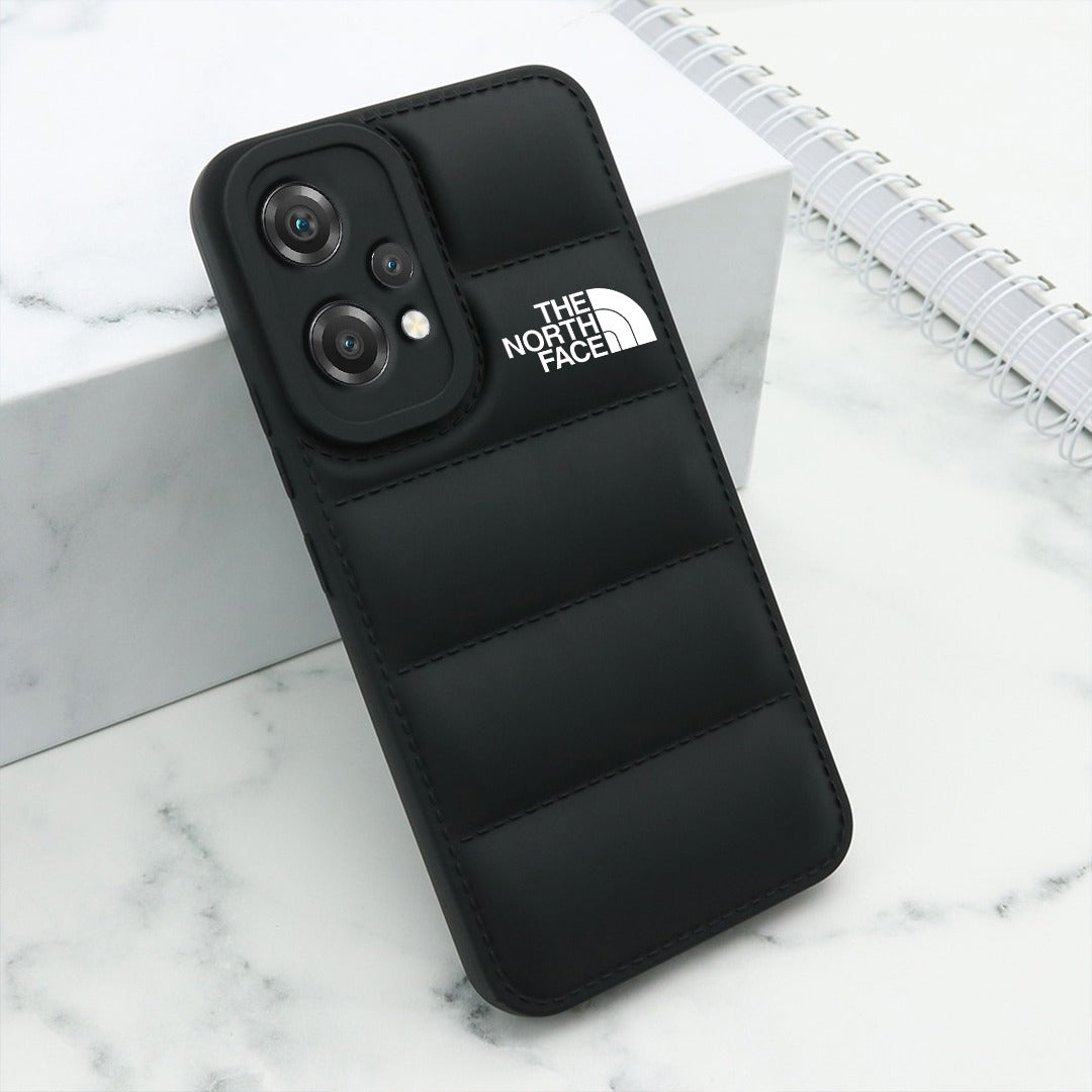 The North Face Puffer Edition Black Bumper Back Case For Nord CE 2 Lite 5g