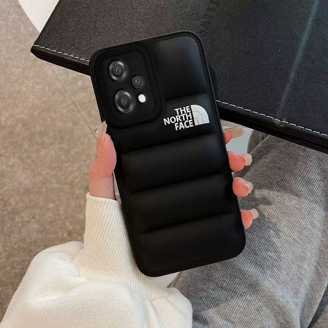The North Face Puffer Edition Black Bumper Back Case For Nord CE 2 Lite 5g