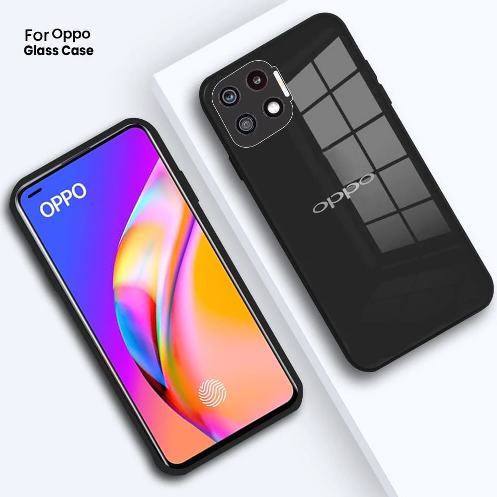 Oppo F17 Luxurious Glass Case With Camera Protection Back Cover