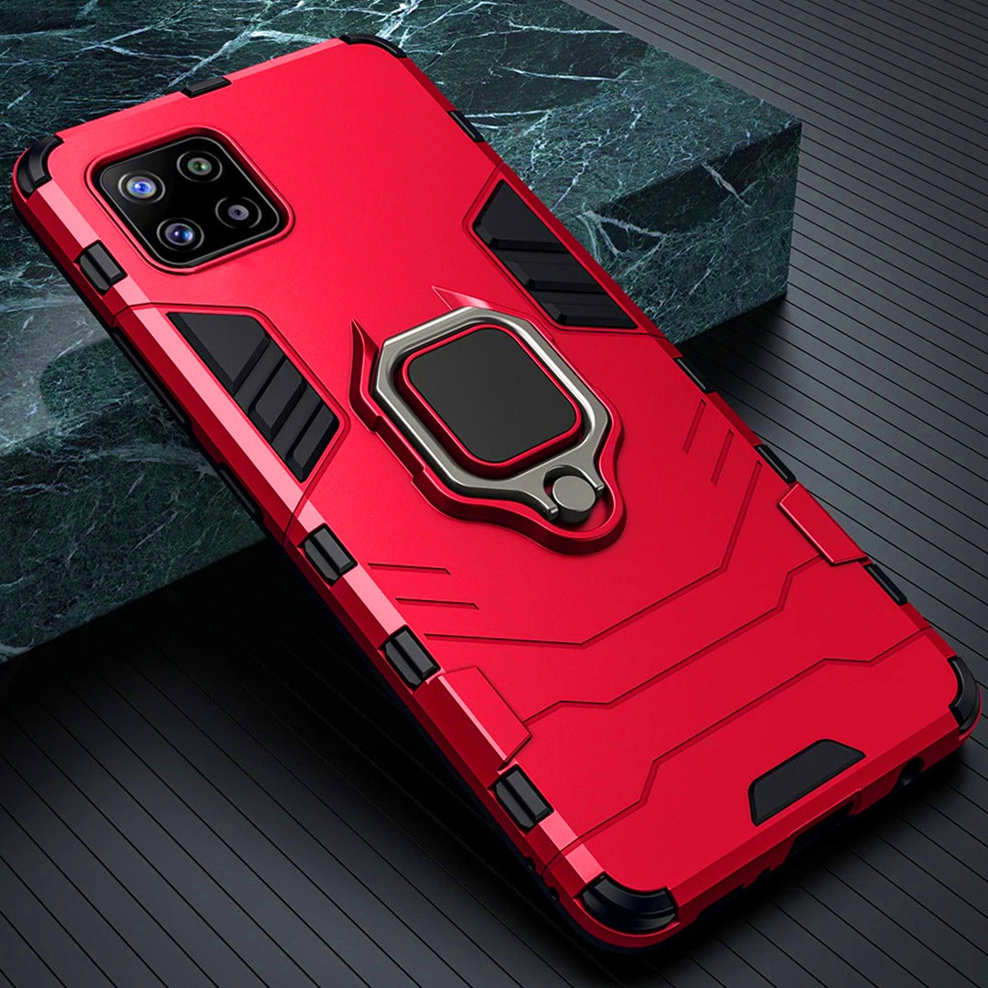 Galaxy A22 5G Black Panther Metal Bracket Shockproof Protective Back Case