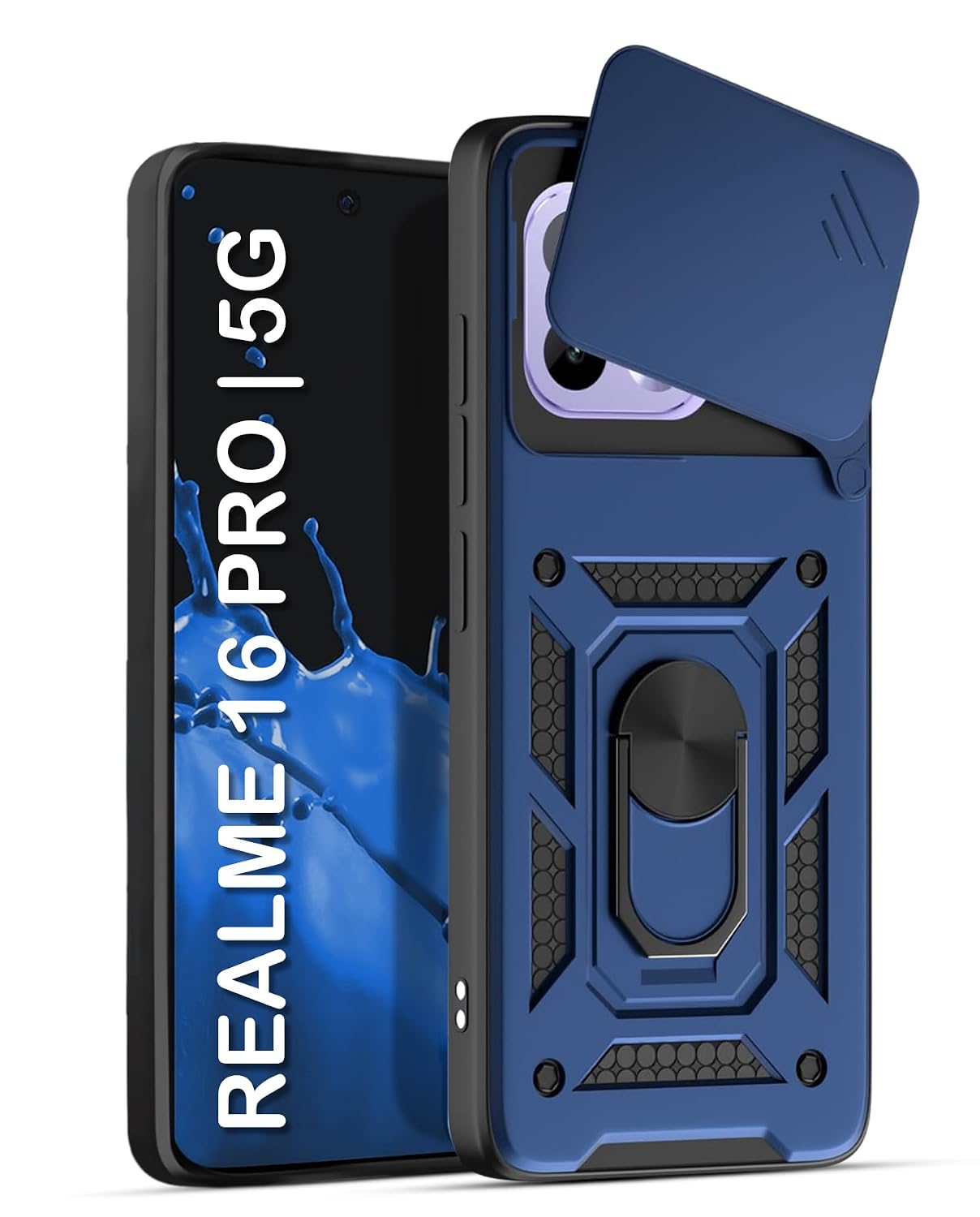 Realme 16 Pro 5G Armor Military-grade Case With Sliding Camera Cover & 360 Kickstand