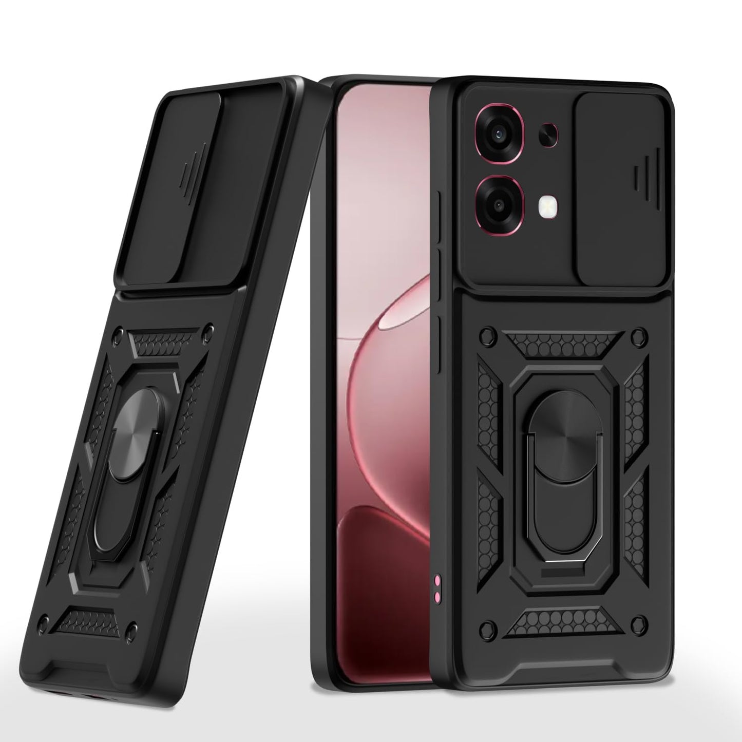 Oppo F33 5G Armor Military-grade Case With Sliding Camera Cover & 360 Kickstand