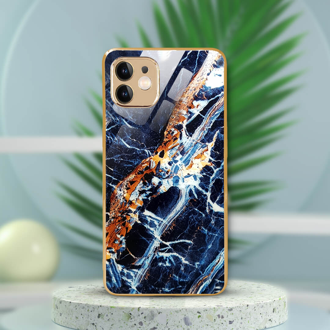 Tempered Shop iPhone-11 Cluster Pattern Protective Glass Back Cover/Case