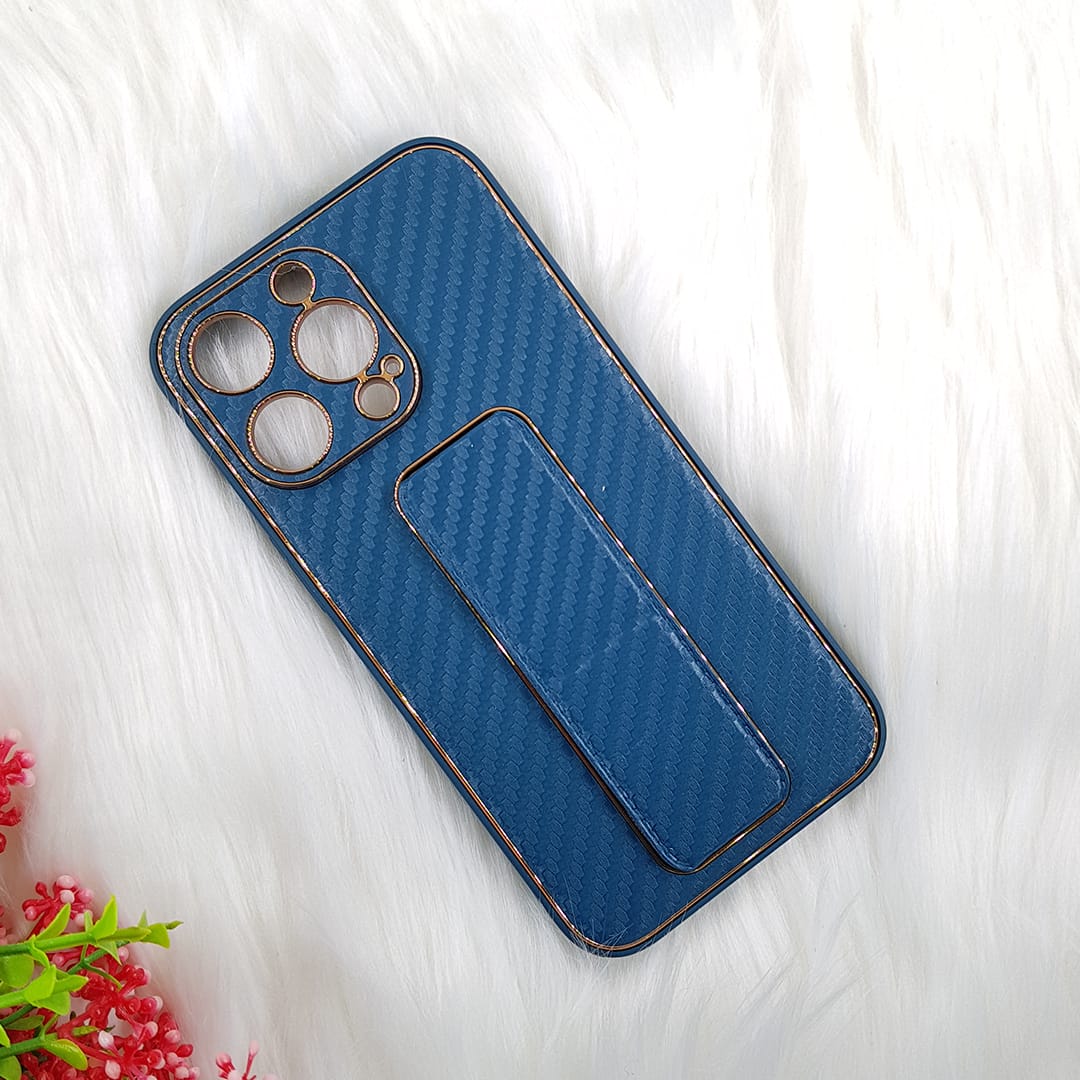 Tempered Shop- iPhone13/iPhone13 pro/iPhone 13 pro-max Carbon Leather with Back Stand case