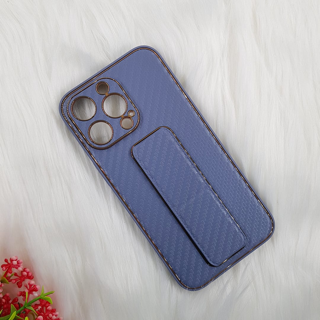 Tempered Shop- iPhone13/iPhone13 pro/iPhone 13 pro-max Carbon Leather with Back Stand case