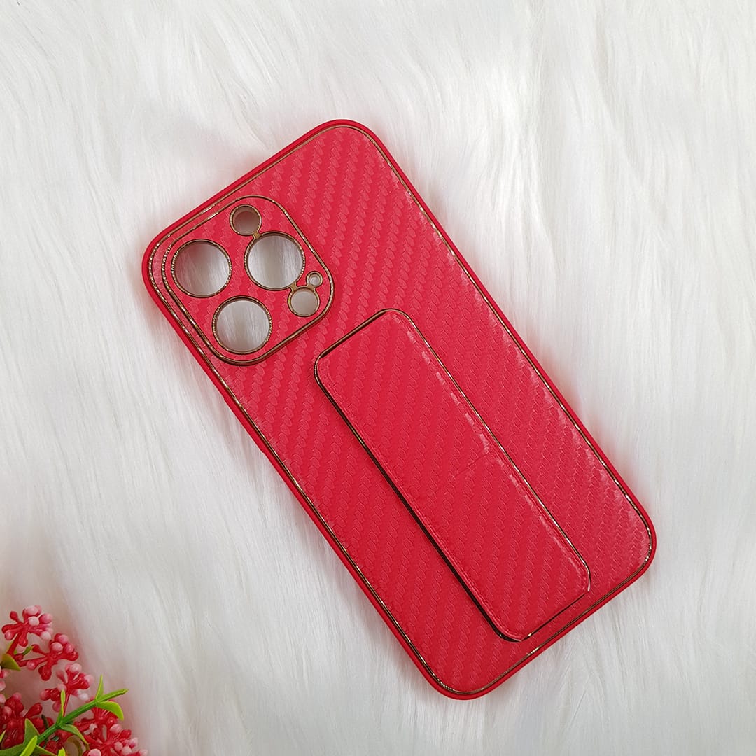 Tempered Shop- iPhone13/iPhone13 pro/iPhone 13 pro-max Carbon Leather with Back Stand case