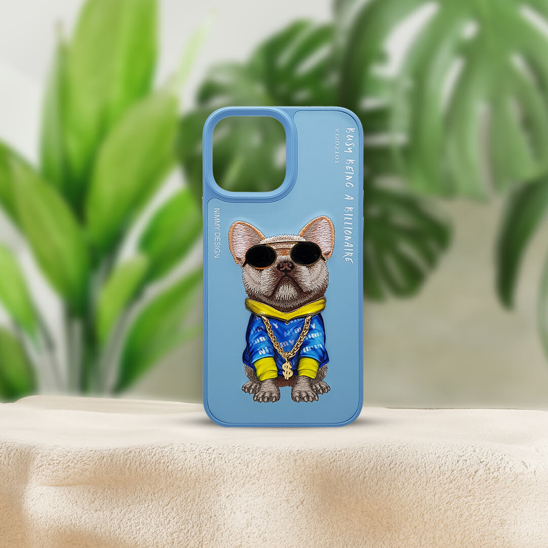 Nimmy 3D Embroided Swag Dog Back Case Cover for Apple iPhone 13-Series