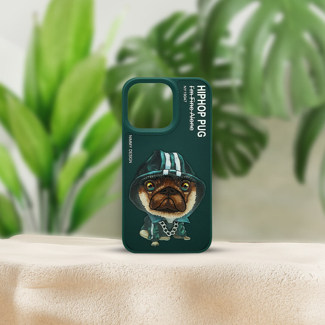 Nimmy 3D Embroided Swag Dog Back Case Cover for Apple iPhone 13-Series