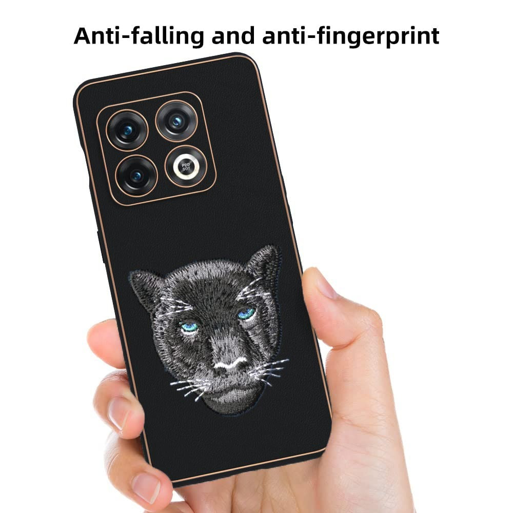 OnePlus 10 Pro New Luxury Embroidery Soft Leather Back Case Cover