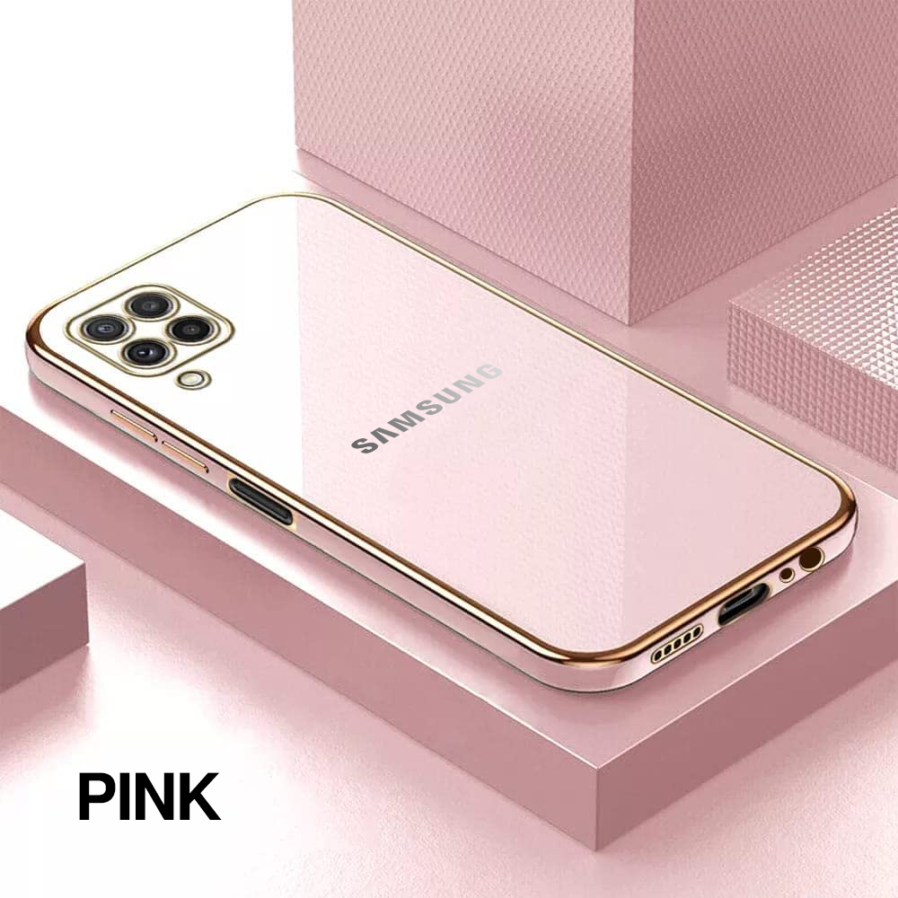 GALAXY F62 ULTRA-SHINE GOLD ELECTROPLATED LUXURIOUS BACK CASE WITH CAMERA PROTECTION