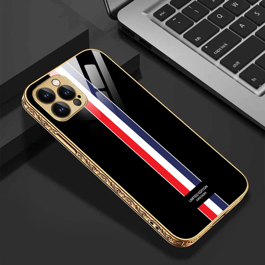 Tempered Shop iPhone-12 pro max- Designer Strips Guarding Glass Back Case/Cover