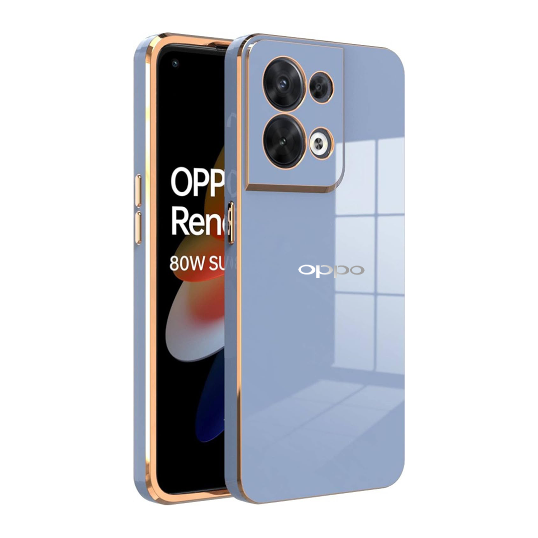 RENO 8 ULTRA-SHINE GOLD ELECTROPLATED LUXURIOUS BACK CASE WITH CAMERA PROTECTION