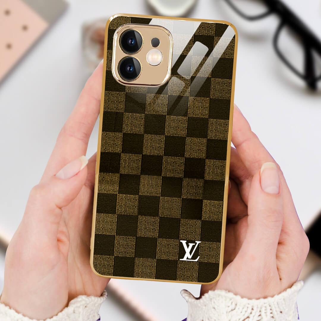 Tempered Shop-iPhone 12/12pro/12pro max Flawless Checkered Glass Protective Case/Cover