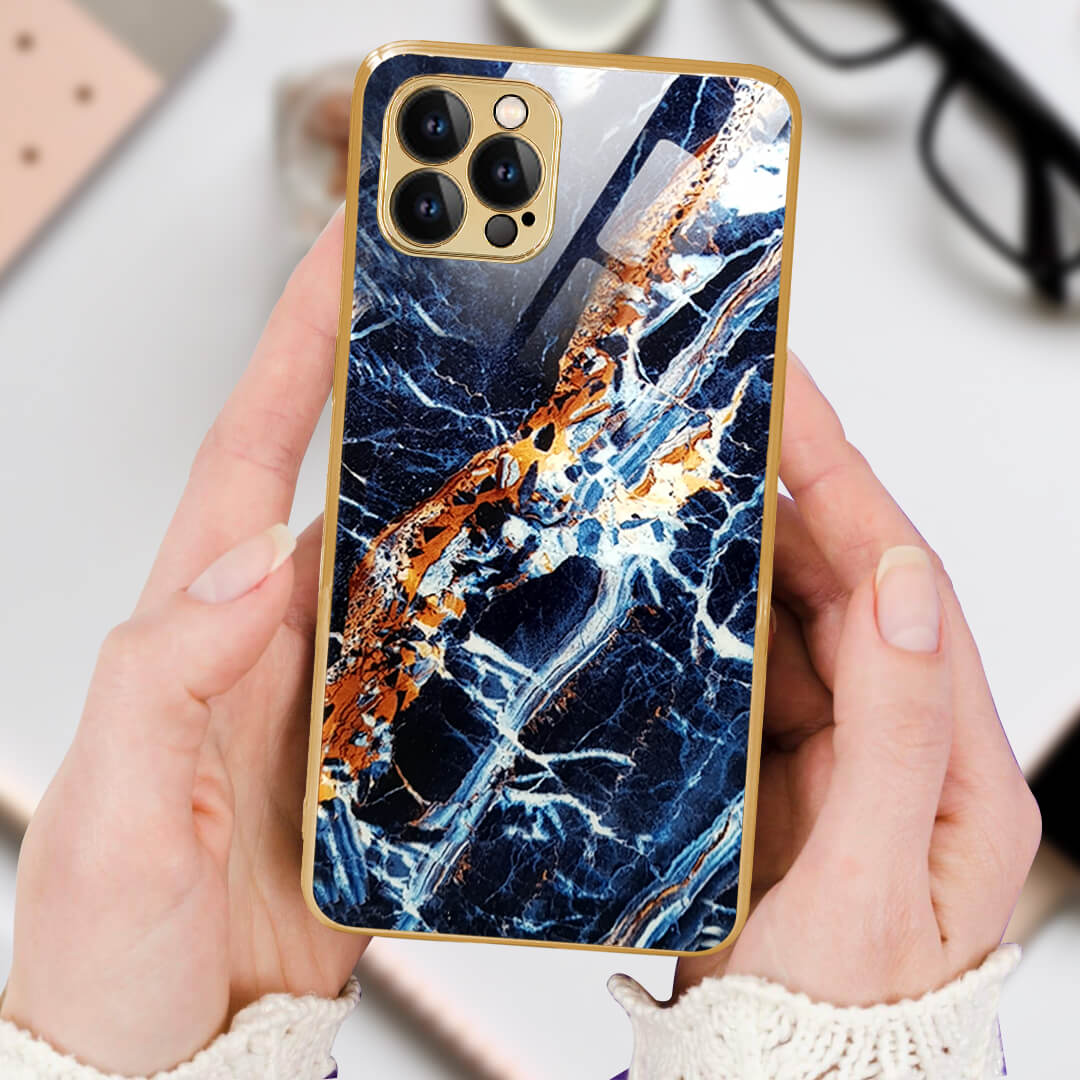 Tempered Shop iPhone-12 pro max Cluster Pattern Protective Glass Back Cover/Case