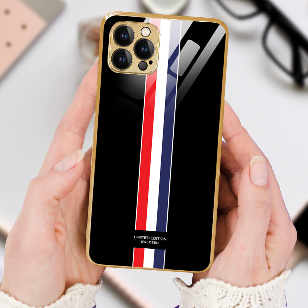 Tempered Shop iPhone-12 pro max- Designer Strips Guarding Glass Back Case/Cover