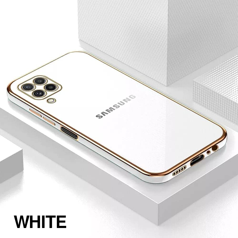 GALAXY F62 ULTRA-SHINE GOLD ELECTROPLATED LUXURIOUS BACK CASE WITH CAMERA PROTECTION