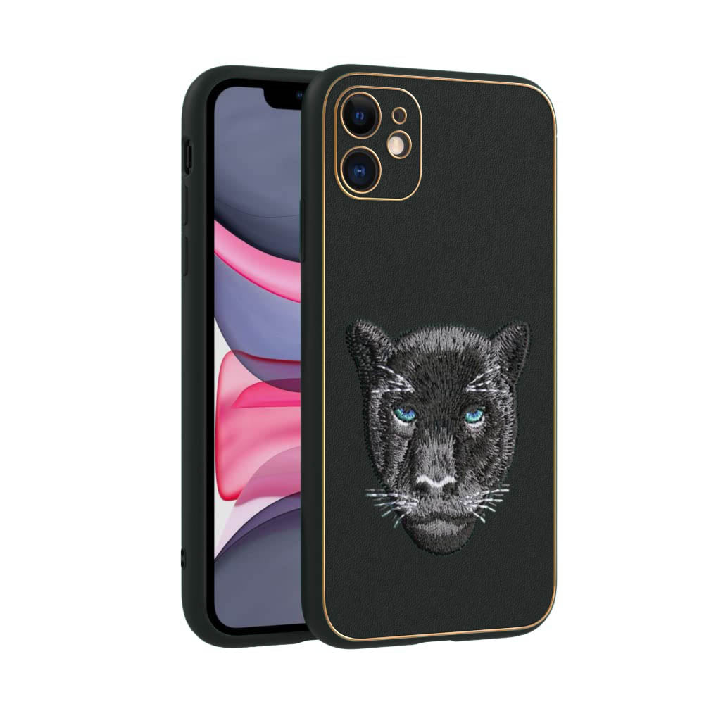 IPhone 11 New Luxury Embroidery Soft Leather Back Case Cover