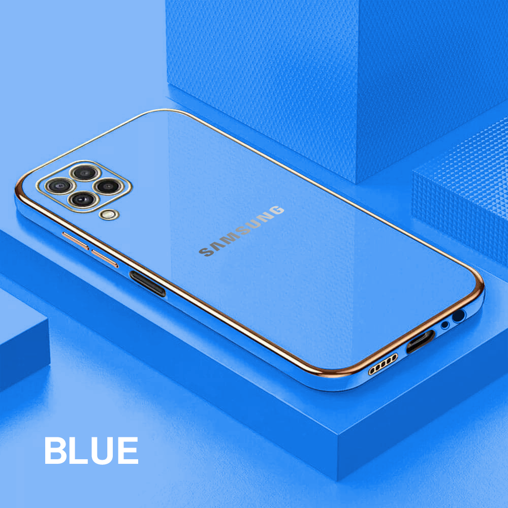 GALAXY F62 ULTRA-SHINE GOLD ELECTROPLATED LUXURIOUS BACK CASE WITH CAMERA PROTECTION