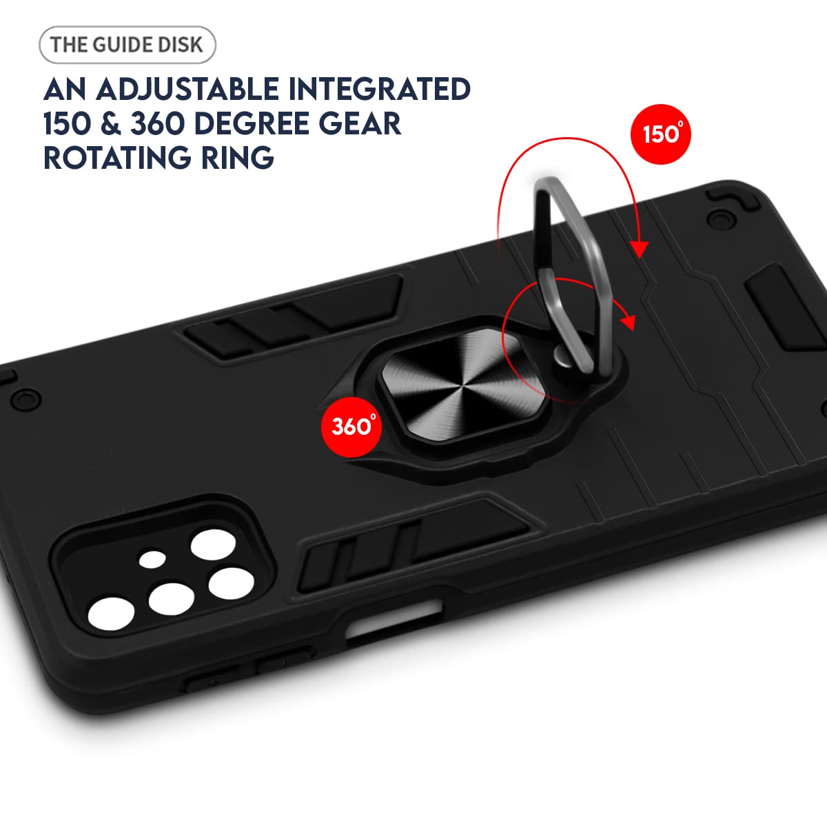 Vivo Y22 Black Panther Metal Bracket Shockproof Protective Back Case