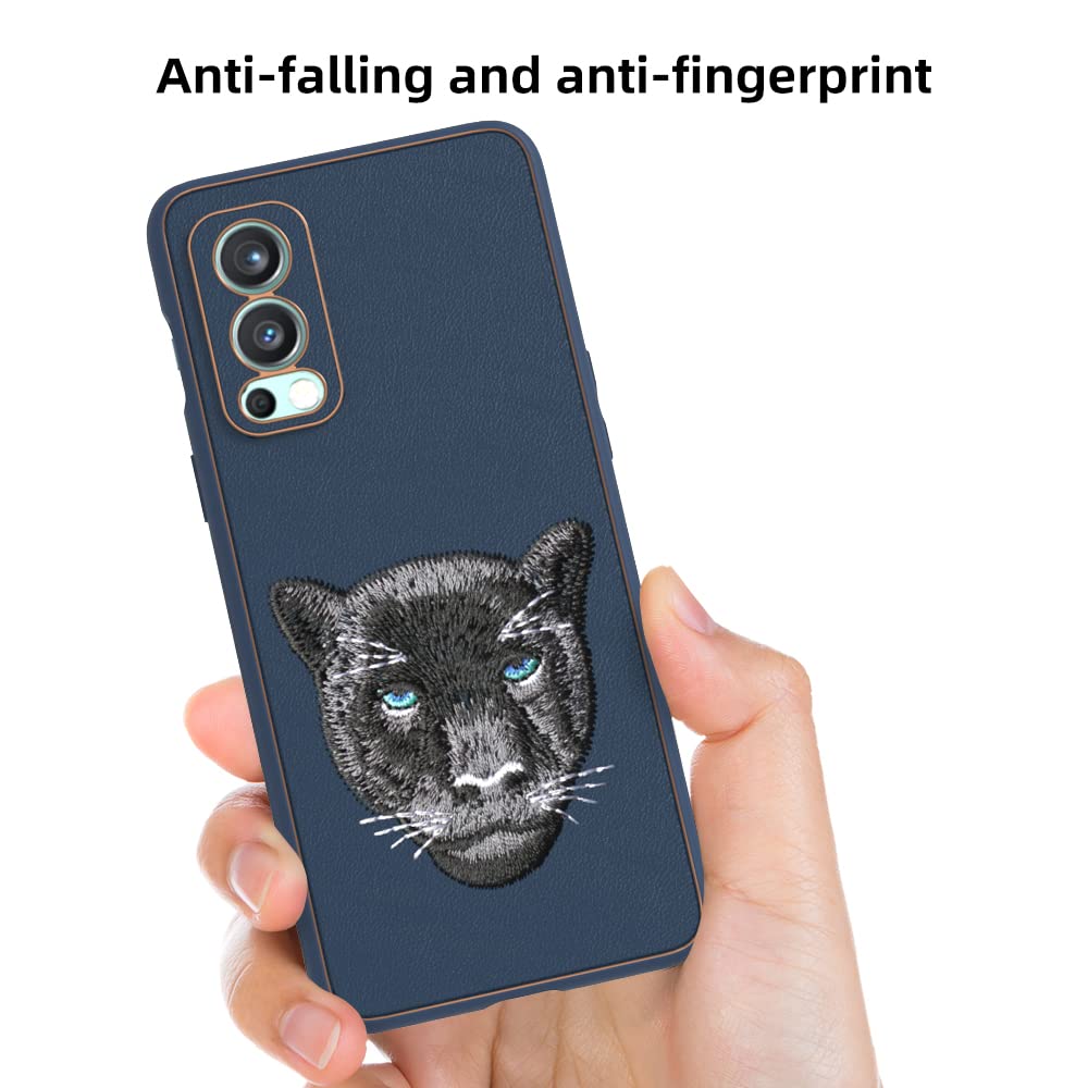 OnePlus Nord 2 New Luxury Embroidery Soft Leather Back Case Cover