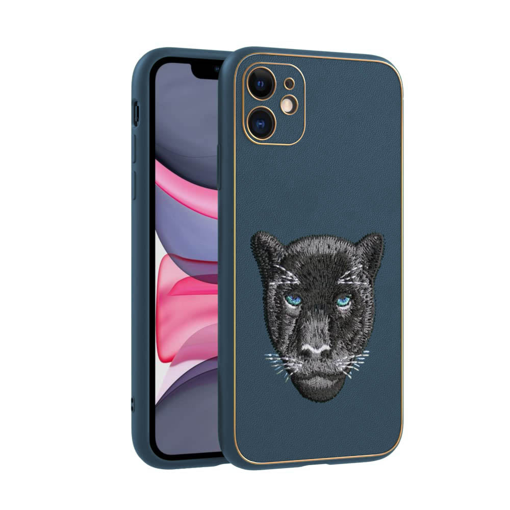 IPhone 11 New Luxury Embroidery Soft Leather Back Case Cover