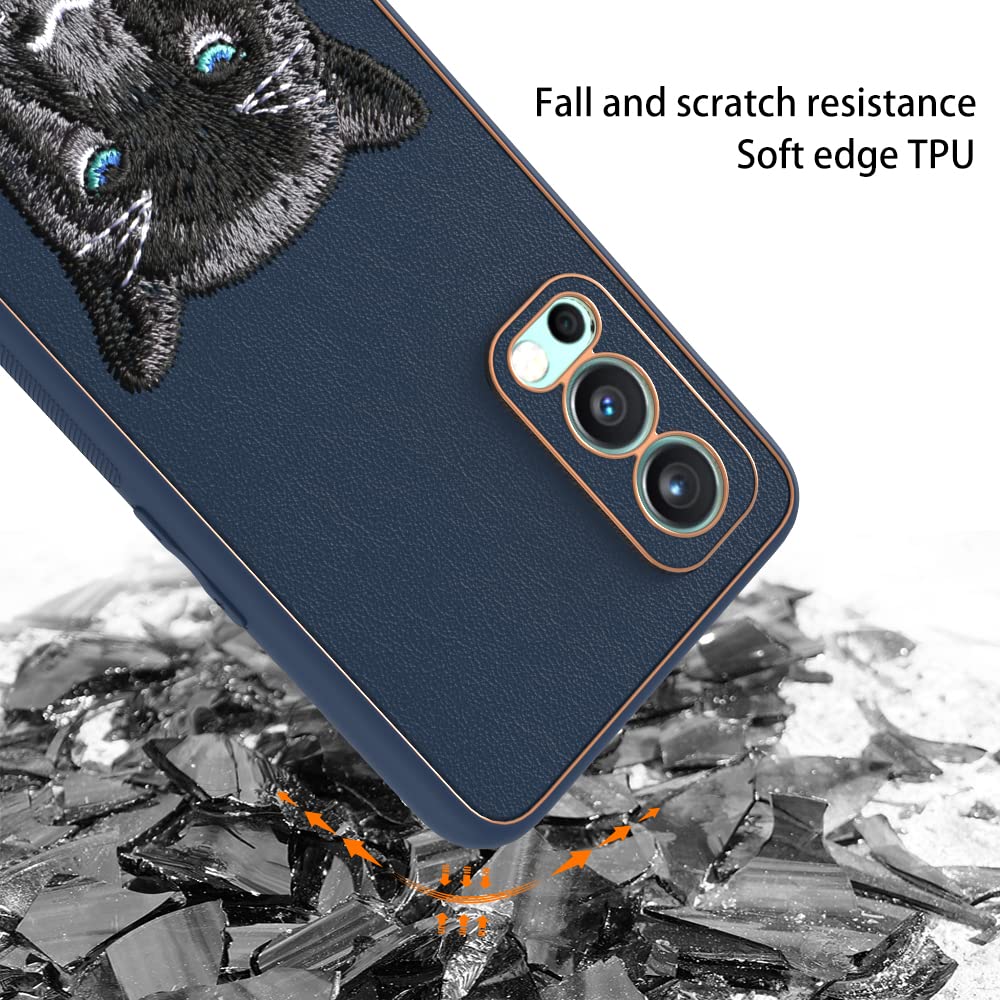 OnePlus Nord 2 New Luxury Embroidery Soft Leather Back Case Cover