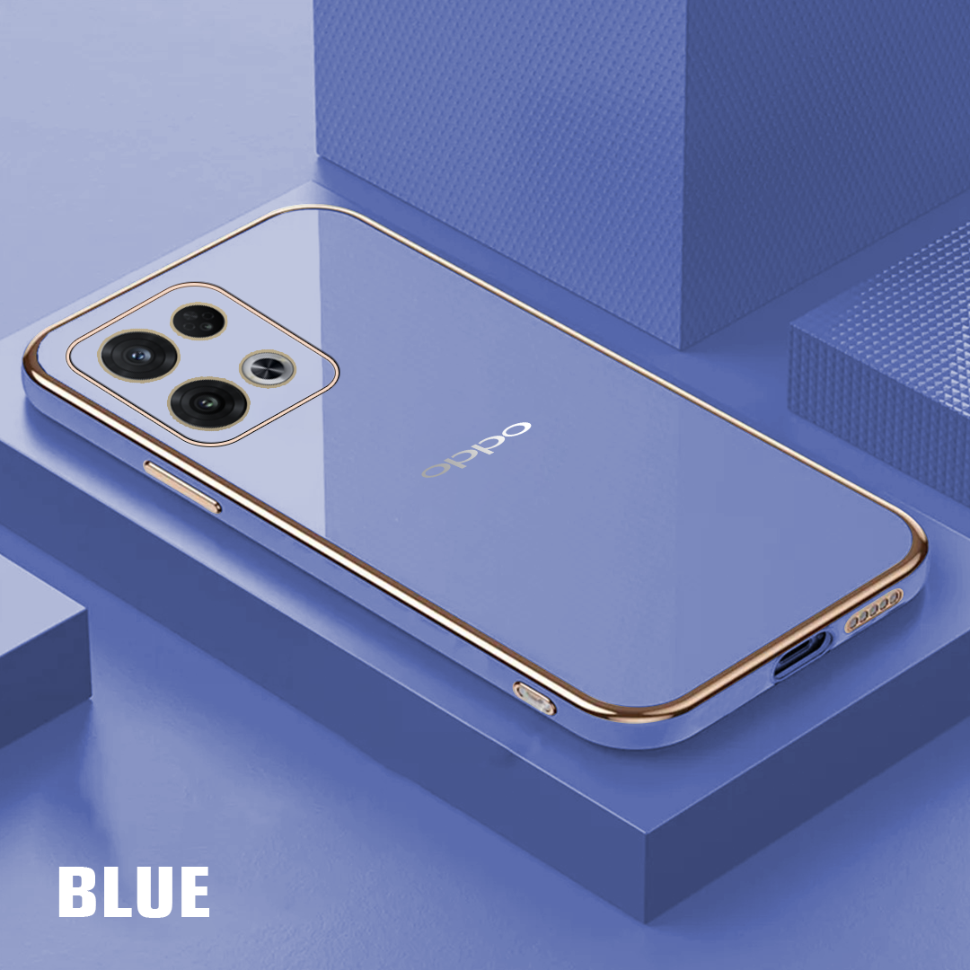 RENO 8 ULTRA-SHINE GOLD ELECTROPLATED LUXURIOUS BACK CASE WITH CAMERA PROTECTION