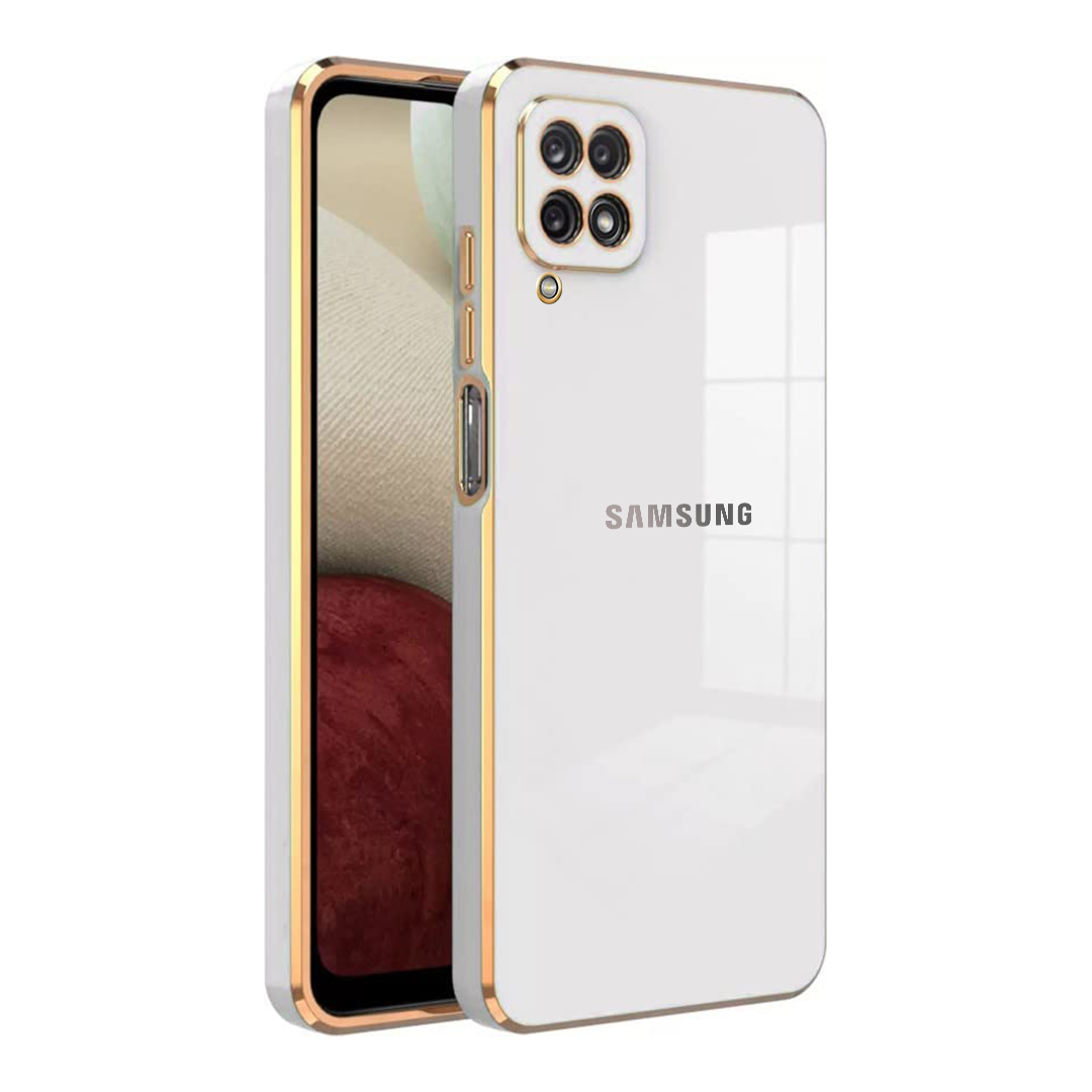 GALAXY F62 ULTRA-SHINE GOLD ELECTROPLATED LUXURIOUS BACK CASE WITH CAMERA PROTECTION