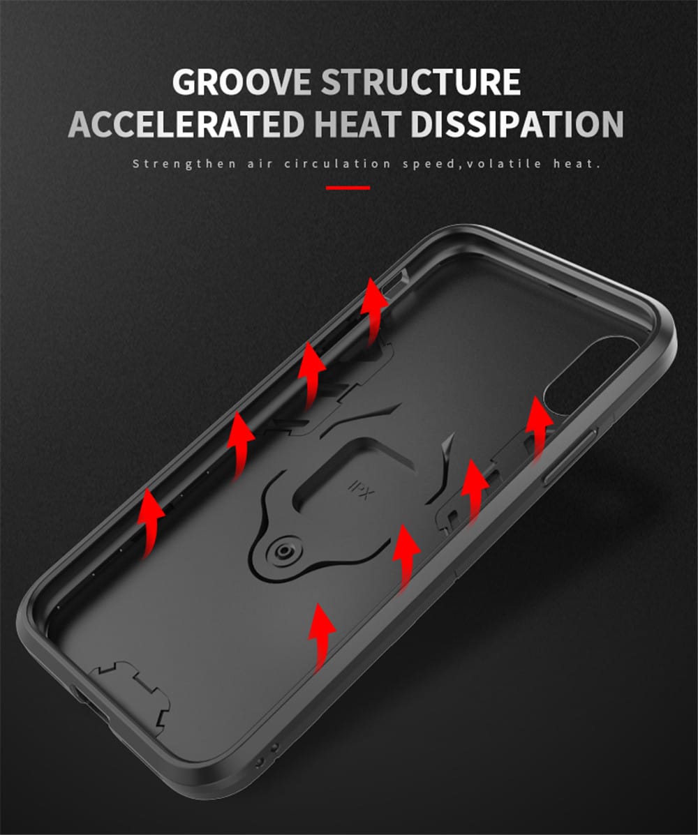 iPhone 13 Black Panther Metal Bracket Shockproof Protective Back Case