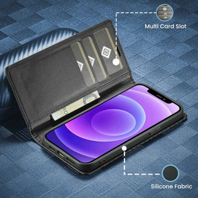 Oppo F19 Pro Retro PU Leather Card Slots Flip Stand Case With Magnetic Closure