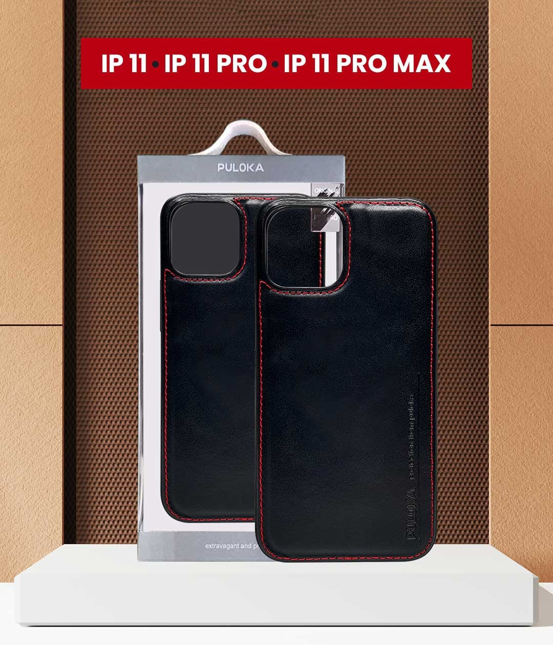 PULOKA GENUINE LEATHER CRAFTED LIMITED EDITION LOGO CUT CASE COVER IPHONE 11 PRO MAX