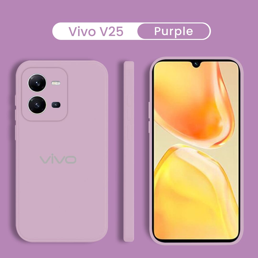 Vivo V25 5G Liquid Silicone Velvet-Touch Silk Finish Protective Back Case