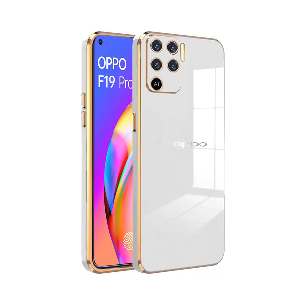 OPPO F19 PRO ULTRA-SHINE GOLD ELECTROPLATED LUXURIOUS BACK CASE WITH CAMERA PROTECTION
