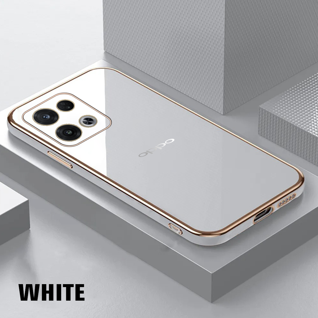 RENO 8 ULTRA-SHINE GOLD ELECTROPLATED LUXURIOUS BACK CASE WITH CAMERA PROTECTION