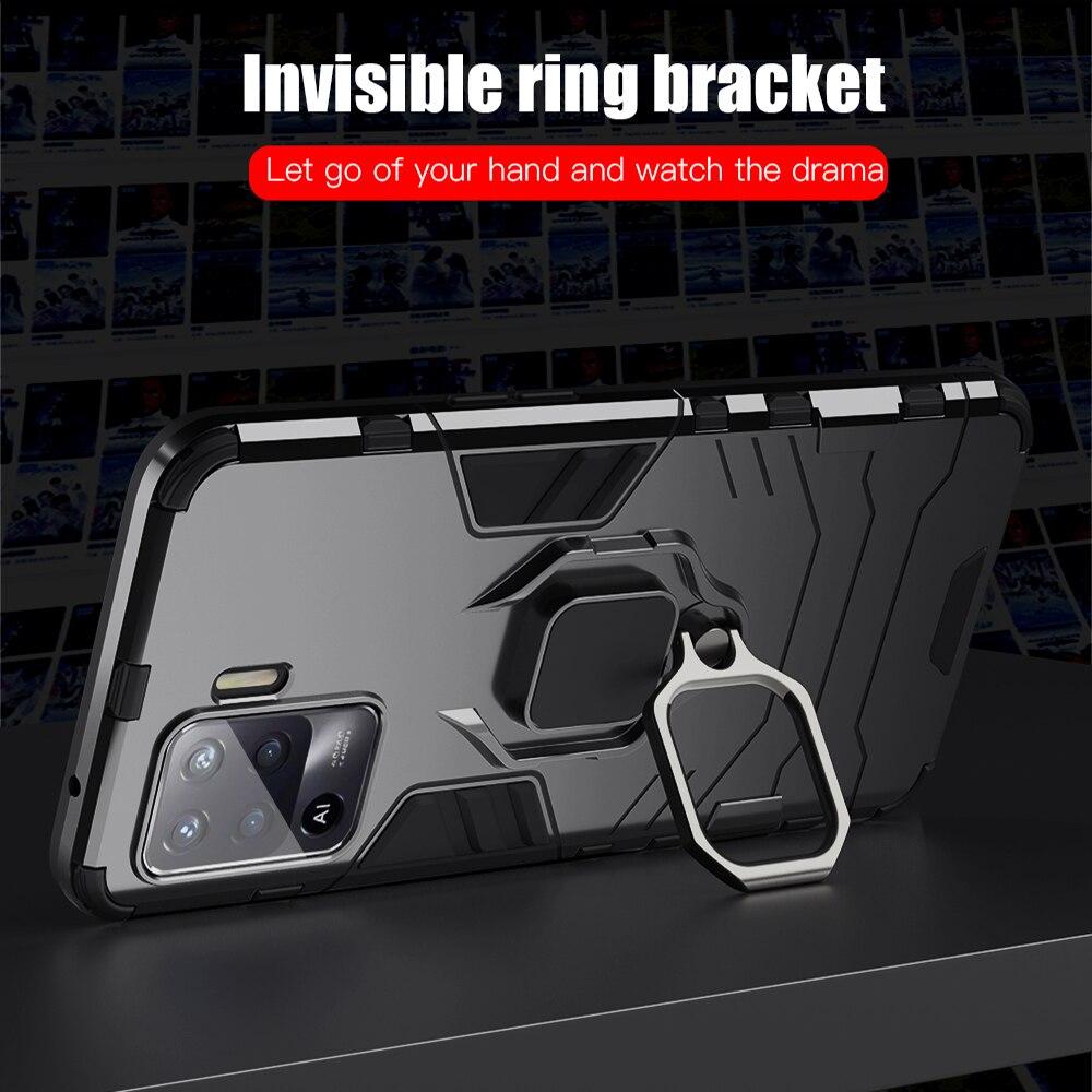 oppo F19 pro Armour Iron Man Case With Ring Holder