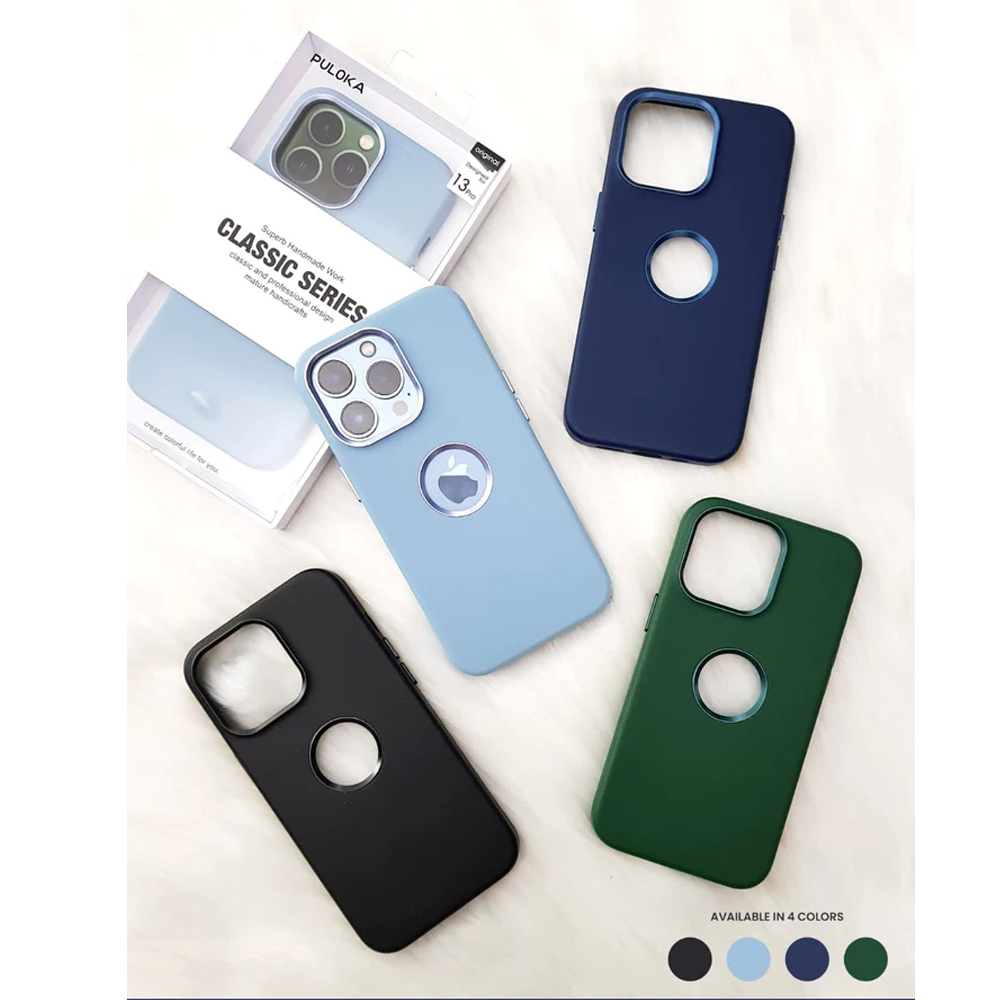 Puloka Classic Series Genuine Leather Crafted Limited Edition Logo Cut Case Cover For iPhone 13/13 pro/13 Pro Max