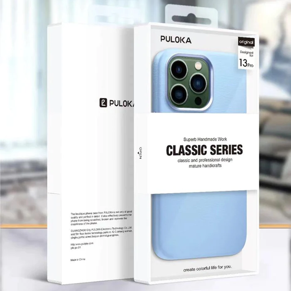 Puloka Classic Series Genuine Leather Crafted Limited Edition Logo Cut Case Cover For iPhone 13/13 pro/13 Pro Max