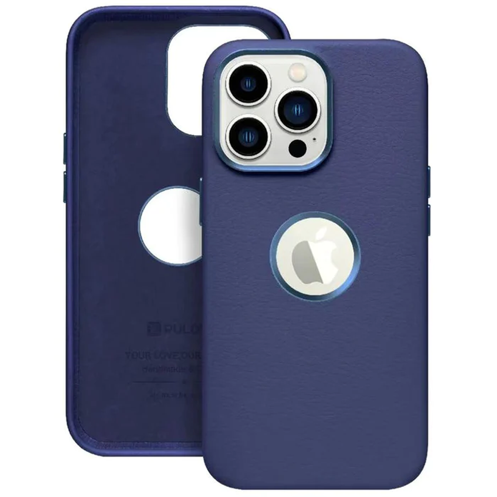 Puloka Classic Series Genuine Leather Crafted Limited Edition Logo Cut Case Cover For iPhone 13/13 pro/13 Pro Max