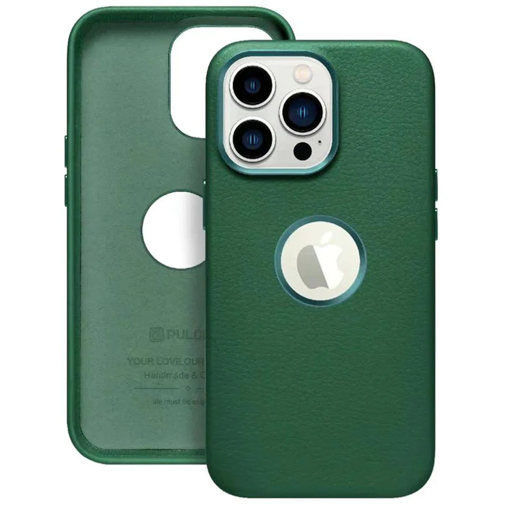 Puloka Classic Series Genuine Leather Crafted Limited Edition Logo Cut Case Cover For iPhone 13/13 pro/13 Pro Max