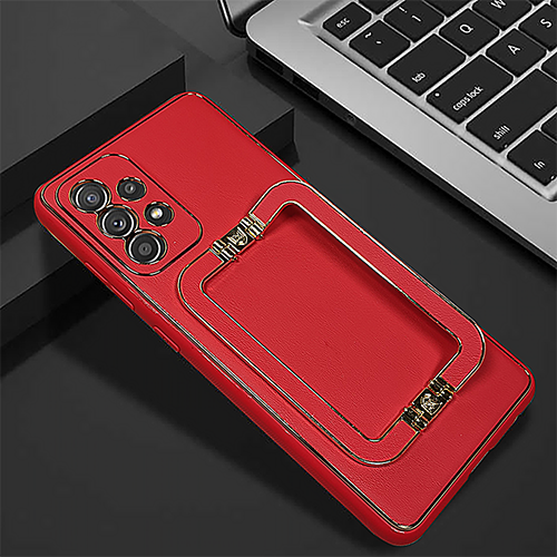 Samsung Galaxy A52/A52s 5g Luxe Design Pu Leather Back Case With Back Stand + Tempered Glass