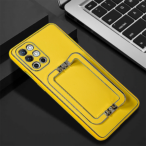 ONEPLUS 8T/9R LUXE DESIGN PU LEATHER BACK CASE WITH BACK STAND + TEMPERED GLASS
