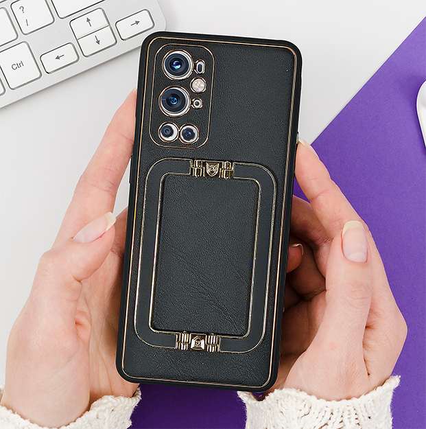 Swag-ONEPLUS 9 Pro LUXE DESIGN PU LEATHER BACK CASE WITH BACK STAND