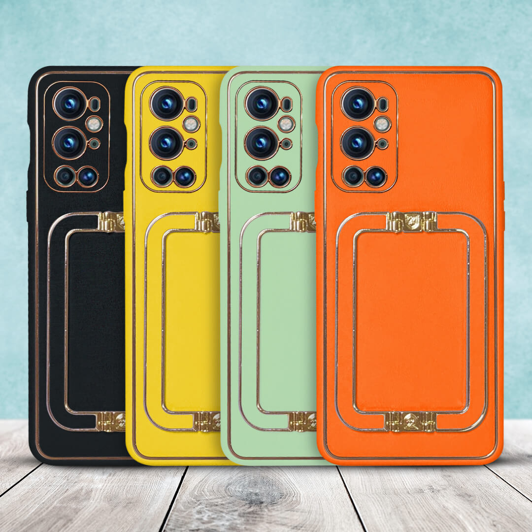 Swag-ONEPLUS 9 Pro LUXE DESIGN PU LEATHER BACK CASE WITH BACK STAND