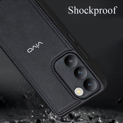 VIVO T3 5G Vintage Leather Stitched Protective Back Case