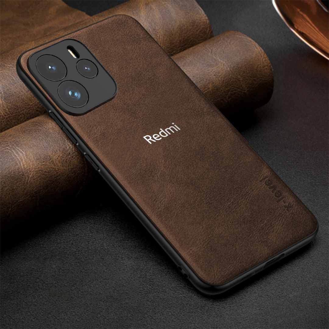 REDMI NOTE 14 5G Business Style PU LEATHER PROTECTIVE BACK CASE WITH CAMERA PROTECTION