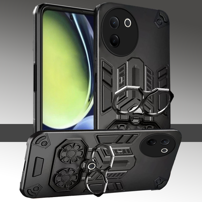 Vivo V30e 5G Armor knight Series Camera Protection 2 in 1 Shockproof Phone Cover with Kickstand