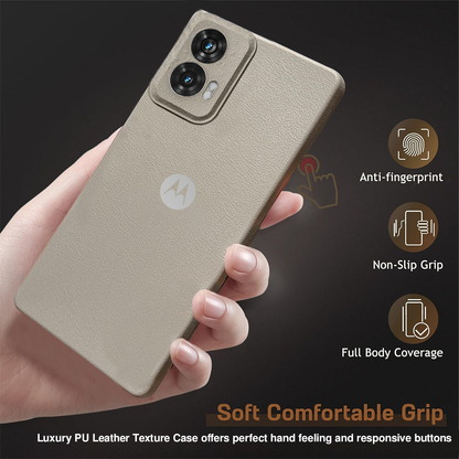 MOTO EDGE 50 FUSION 5G Solid Color Leather Texture Matte Phone Back Case